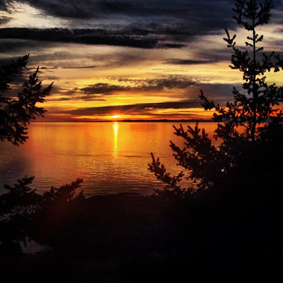Sunset from the west side of San Juan Island in Washington State in the USA....photo by Jean Melbourne